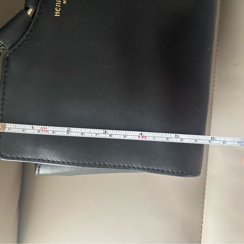 henri bendel Black Leather Ring-Handle Satchel with Gold Hardware - Picture 5 of 14